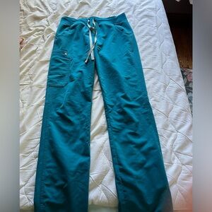 Womens teal figs scrub pants